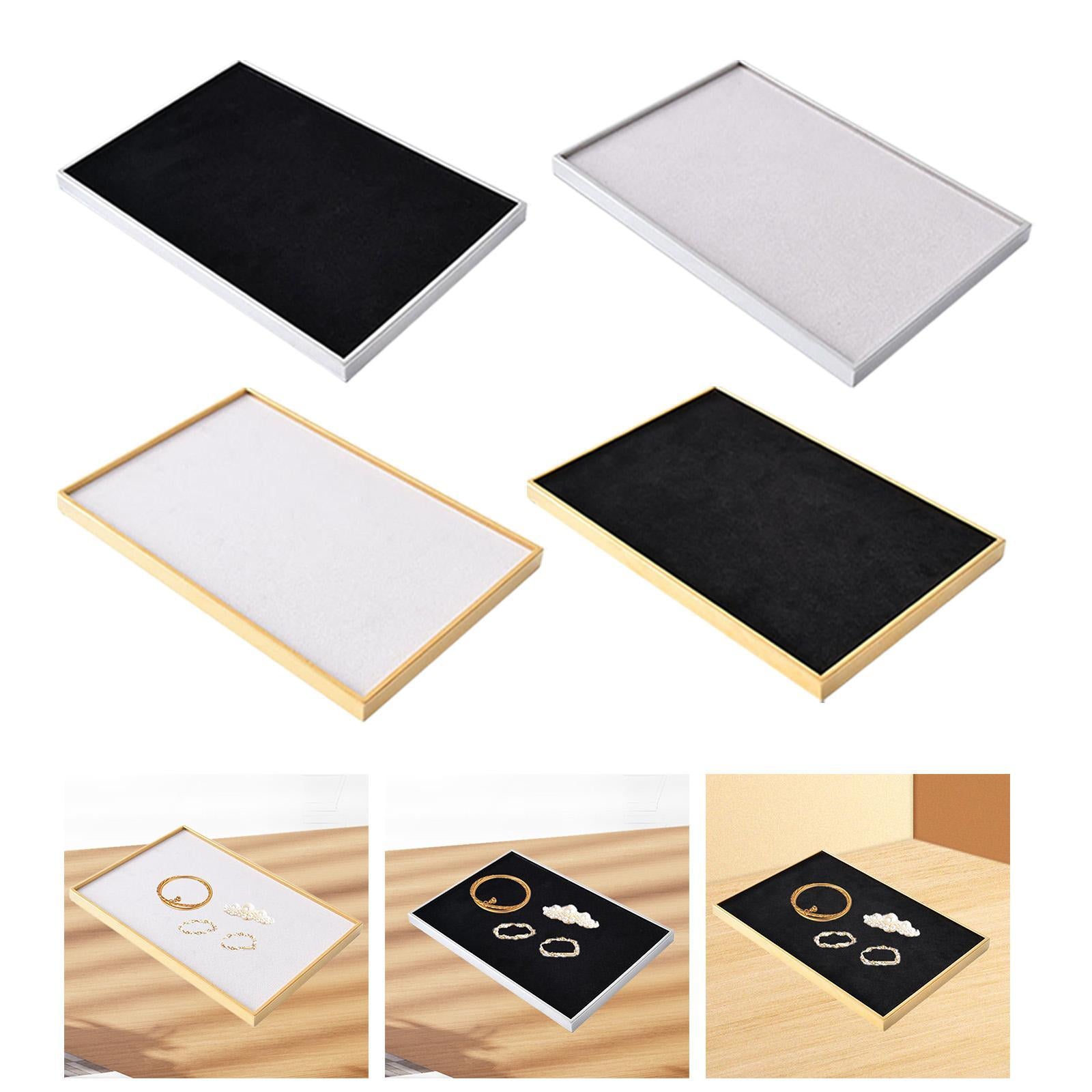Velvet Jewelry Tray Necklace Bracelet Rings Showcase for Pendant Drawer Home Black