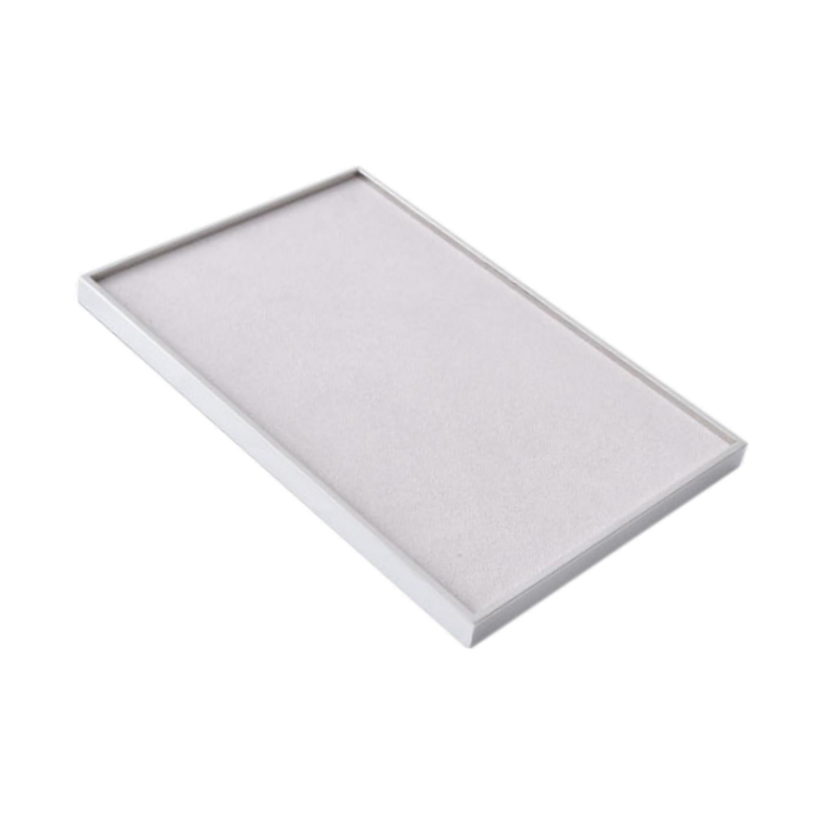 Velvet Jewelry Tray Necklace Bracelet Rings Showcase for Pendant Drawer Home Gray