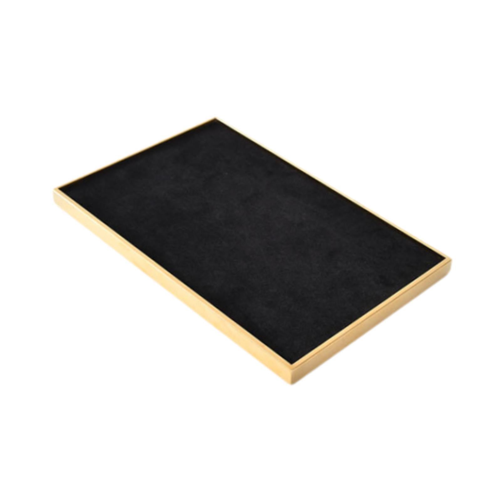 Velvet Jewelry Tray Necklace Bracelet Rings Showcase for Pendant Drawer Home Gold Black
