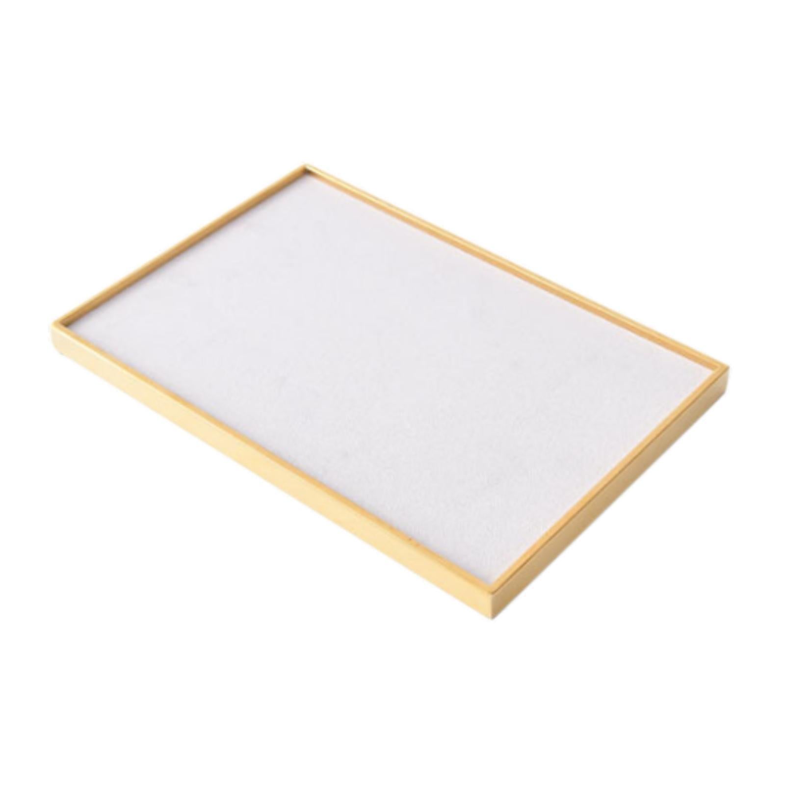 Velvet Jewelry Tray Necklace Bracelet Rings Showcase for Pendant Drawer Home Golden Gray