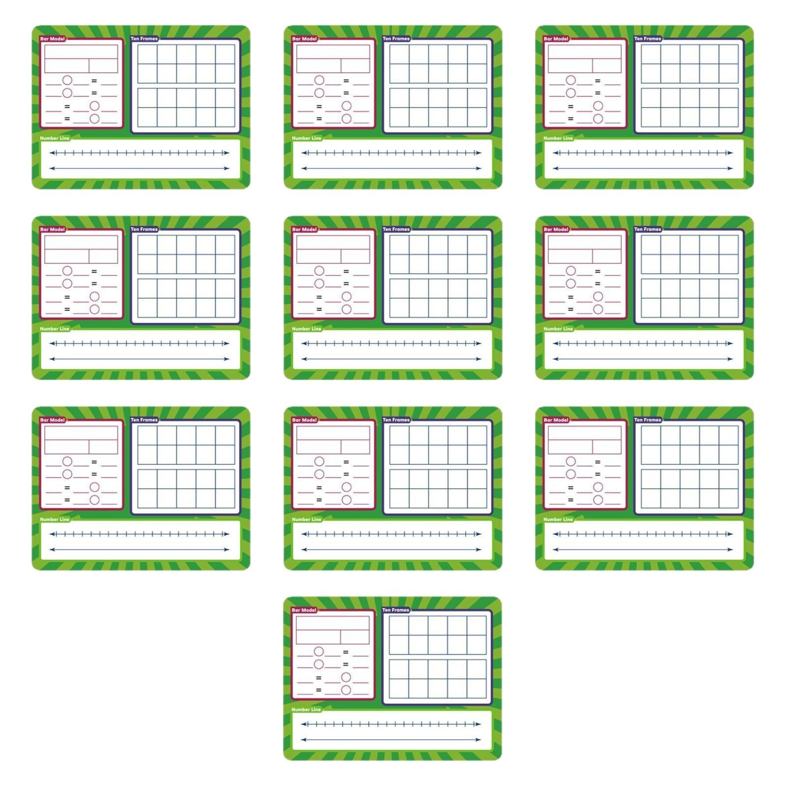 10x Dry Erase Number Line Board Card Gift for Kindergarten Preschool Nursery