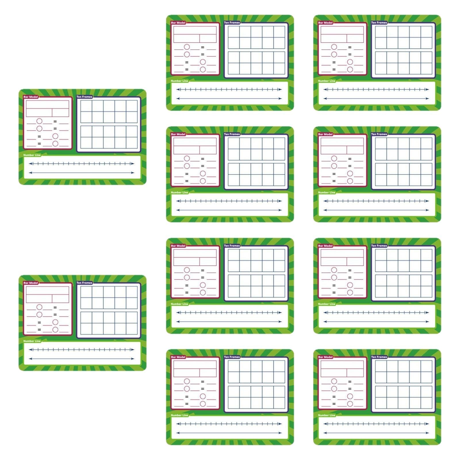 10x Dry Erase Number Line Board Card Gift for Kindergarten Preschool Nursery