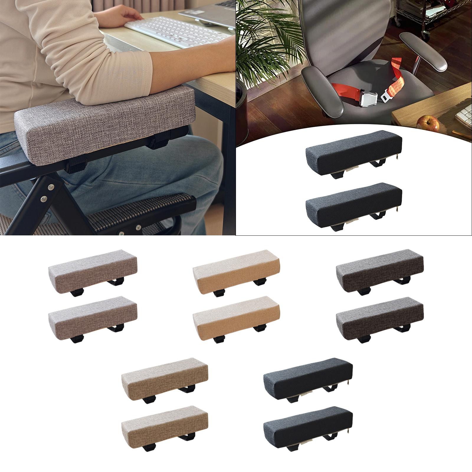 2x Sponge Armrest Cushion Removable Sponge Arm Pad for Computer Gaming Chair LIght Grey