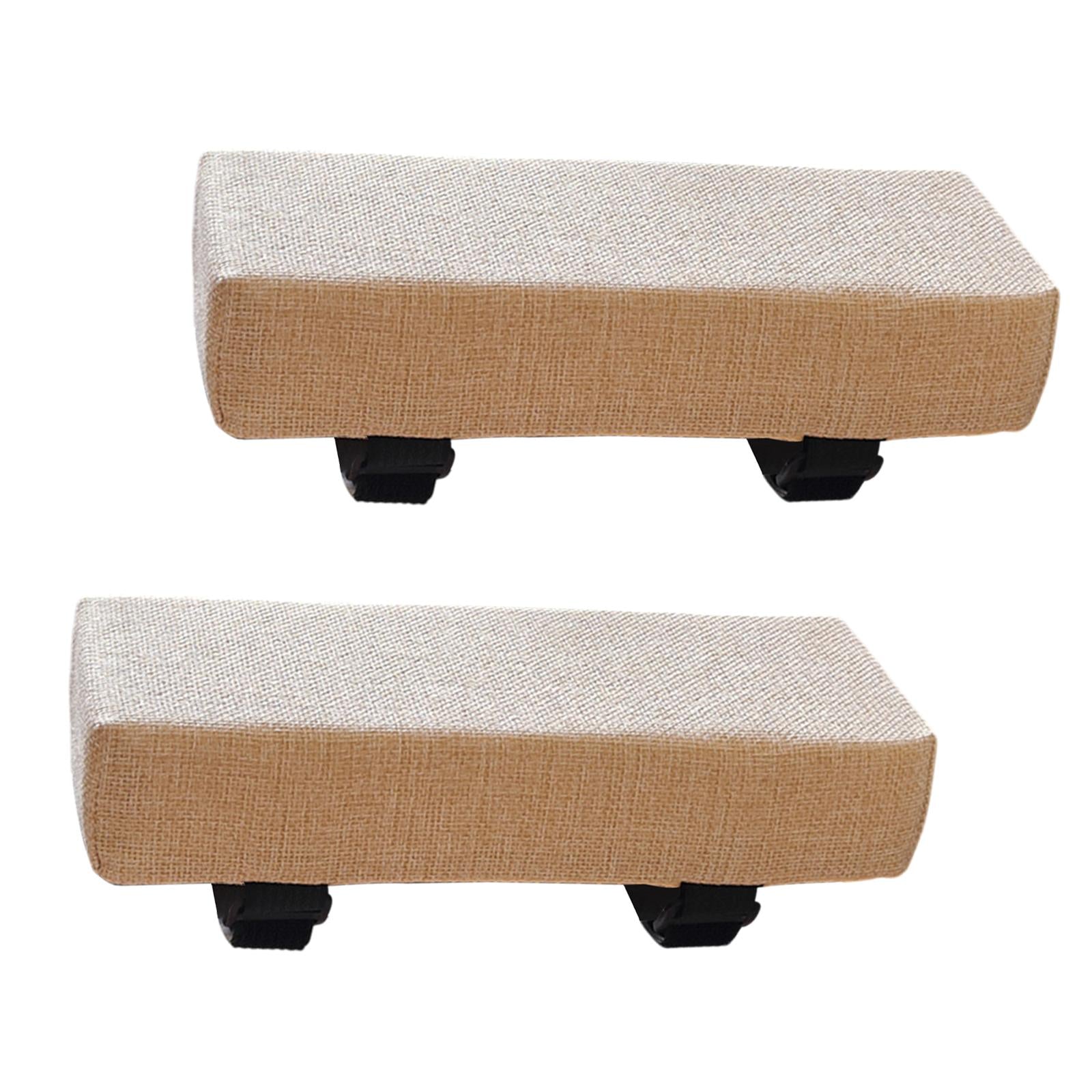 2x Sponge Armrest Cushion Removable Sponge Arm Pad for Computer Gaming Chair Beige