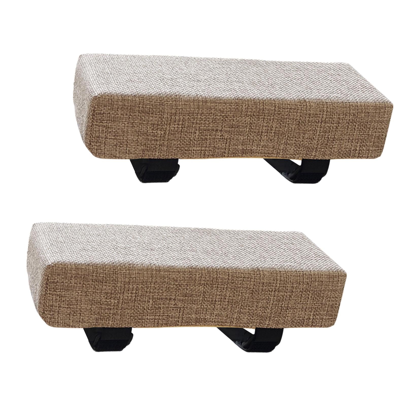 2x Sponge Armrest Cushion Removable Sponge Arm Pad for Computer Gaming Chair Beige Coffee