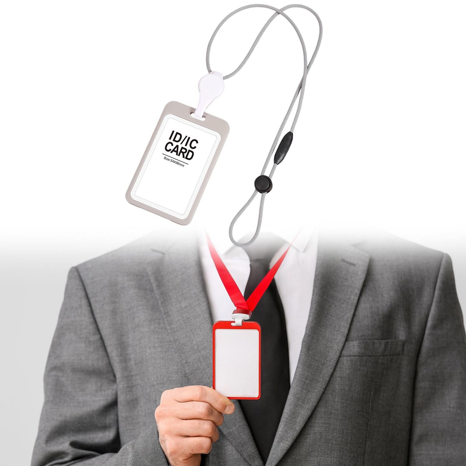 Badge Holder Business Supplies Protector Cover Case for Office School Doctor Grey