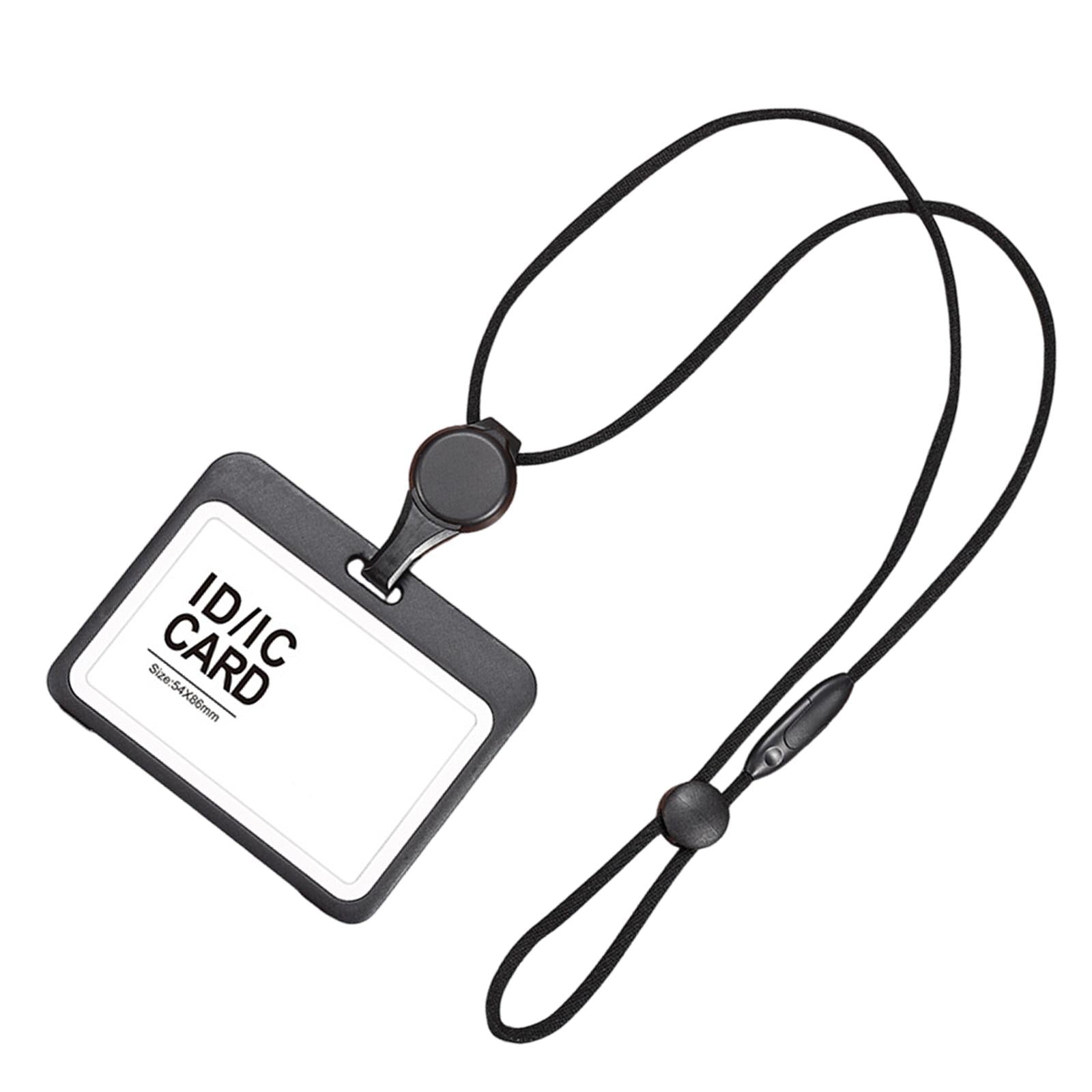 Badge Holder Business Supplies Protector Cover Case for Office School Doctor Black Horizontal