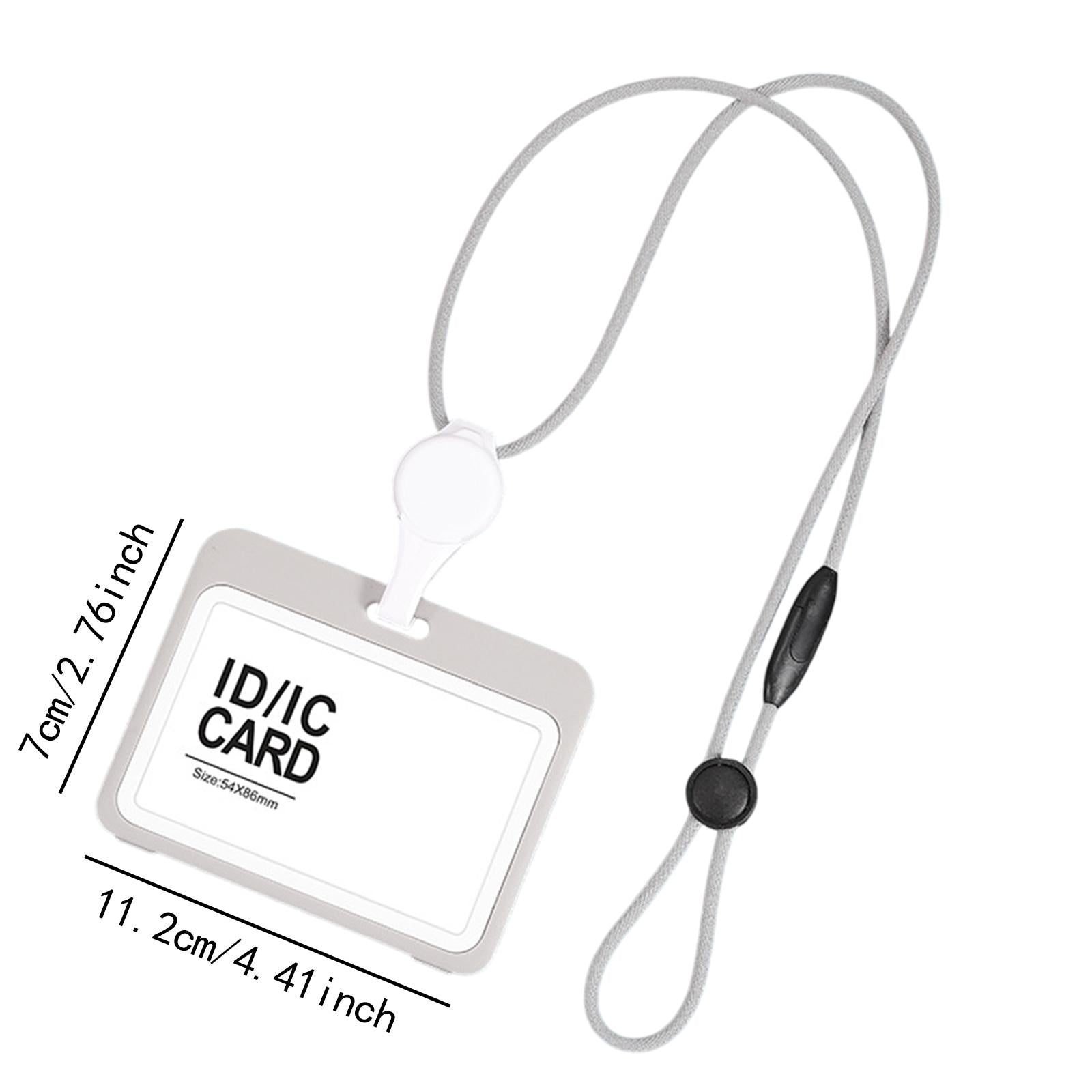 Badge Holder Business Supplies Protector Cover Case for Office School Doctor Grey Horizontal