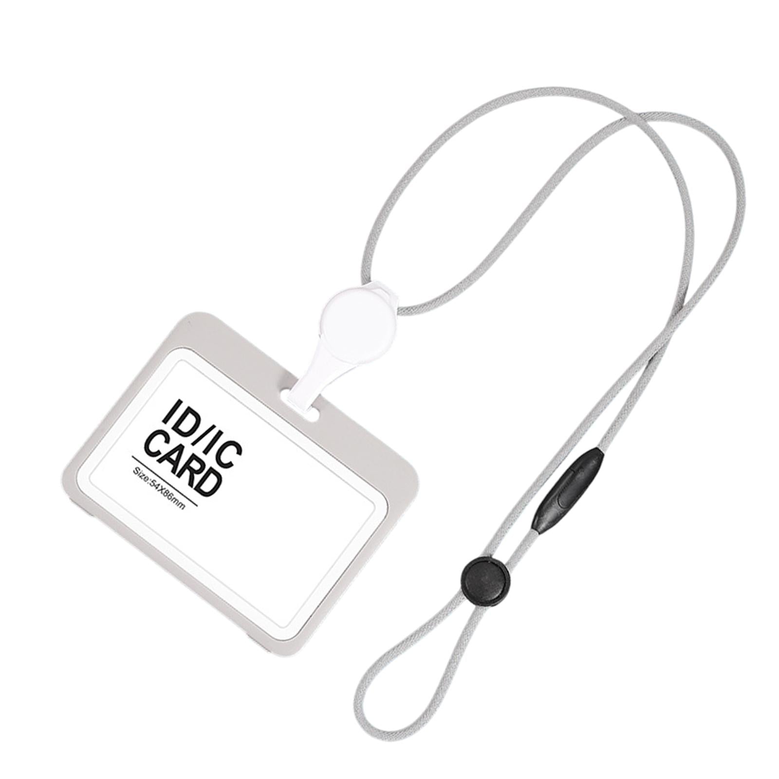 Badge Holder Business Supplies Protector Cover Case for Office School Doctor Grey Horizontal