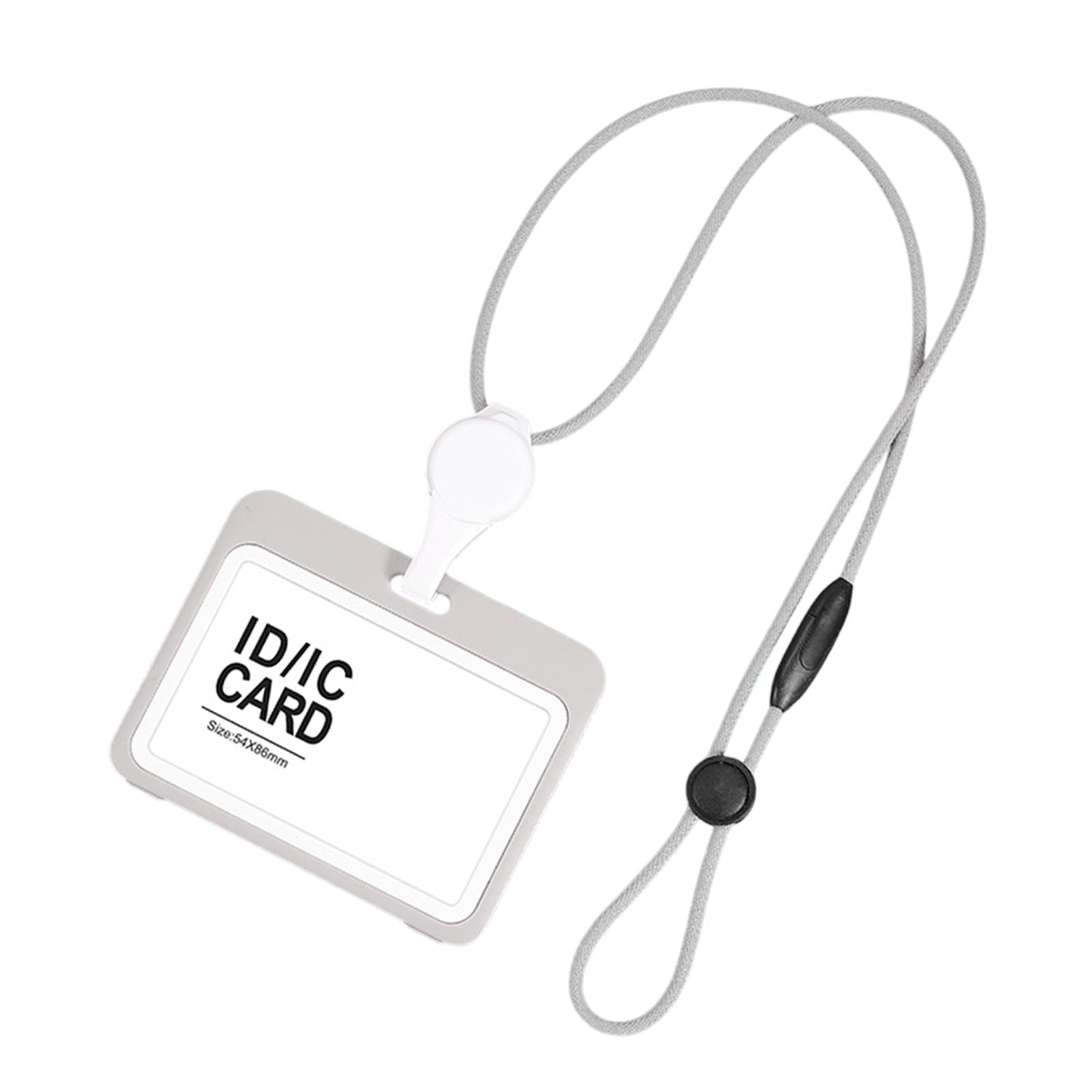 Badge Holder Business Supplies Protector Cover Case for Office School Doctor Grey Horizontal
