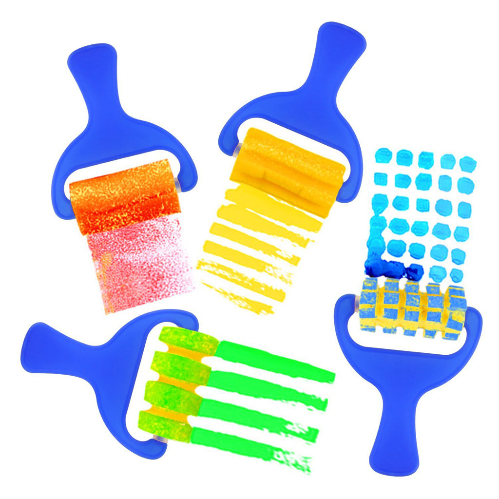 New Kids DIY Painting Tools 12PCS Flower Stamp Sponge Brush Set Art Supplies Tool