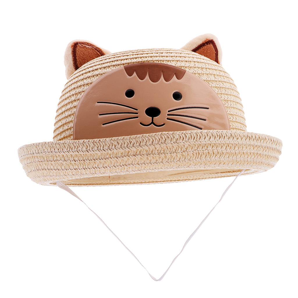 Baby Girls Kids Boys Children Cap Summer Beach Sun Straw Hat Headwear Beige