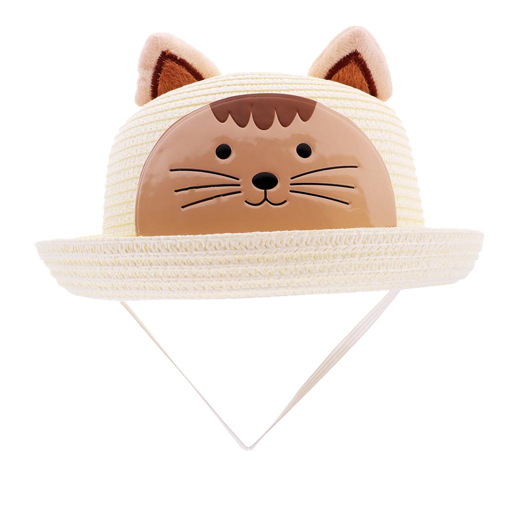 Baby Girls Kids Boys Children Cap Summer Beach Sun Straw Hat Headwear White