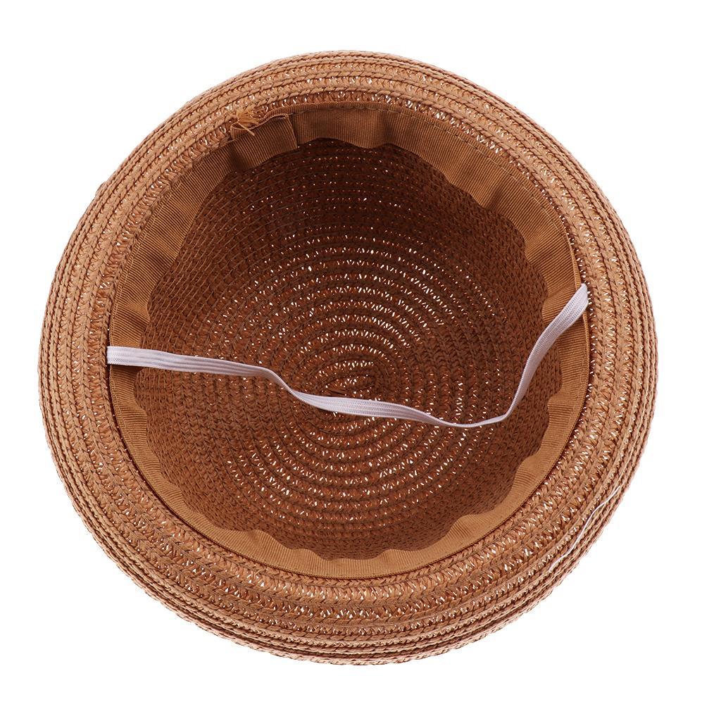 Baby Girls Kids Boys Children Cap Summer Beach Sun Straw Hat Headwear Brown