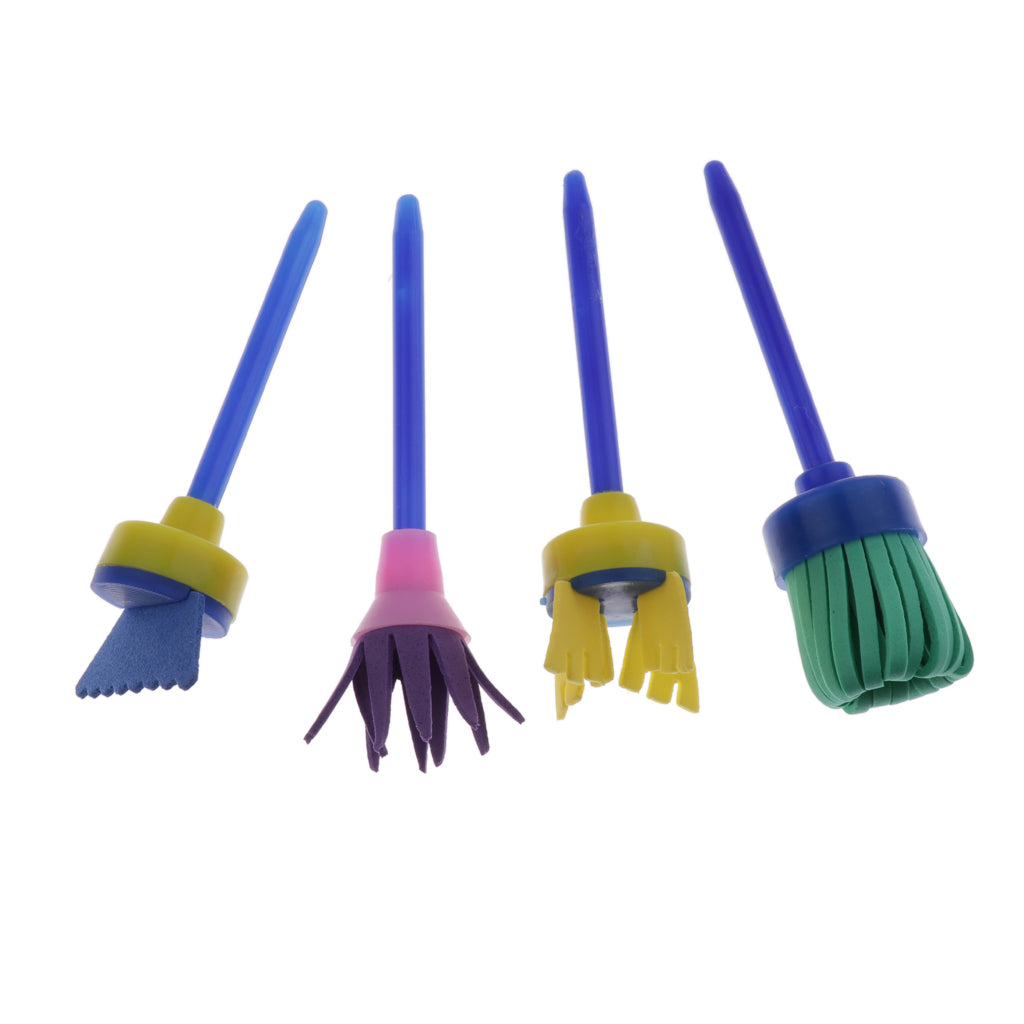 30Pcs Children's Kids Creative Sponge Paint Brushes Set Art Craft Painting