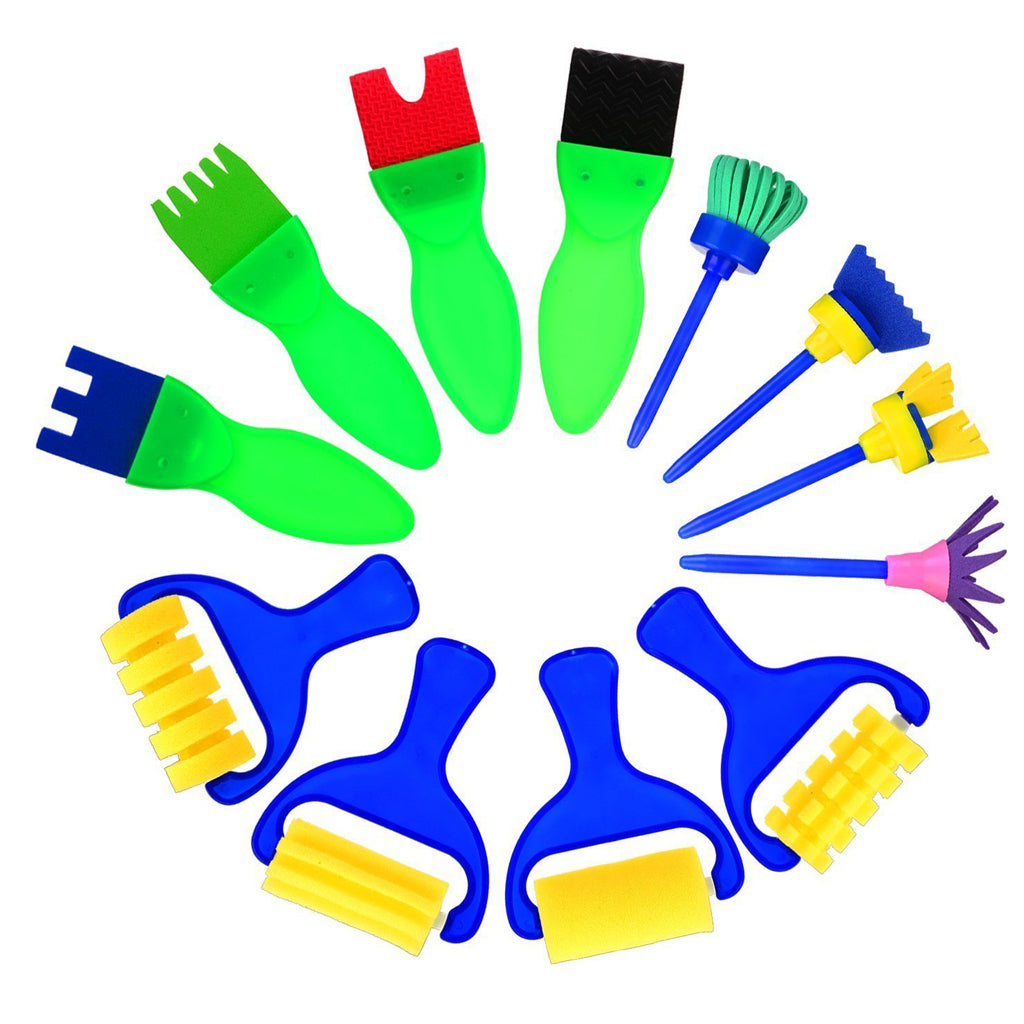 30Pcs Children's Kids Creative Sponge Paint Brushes Set Art Craft Painting