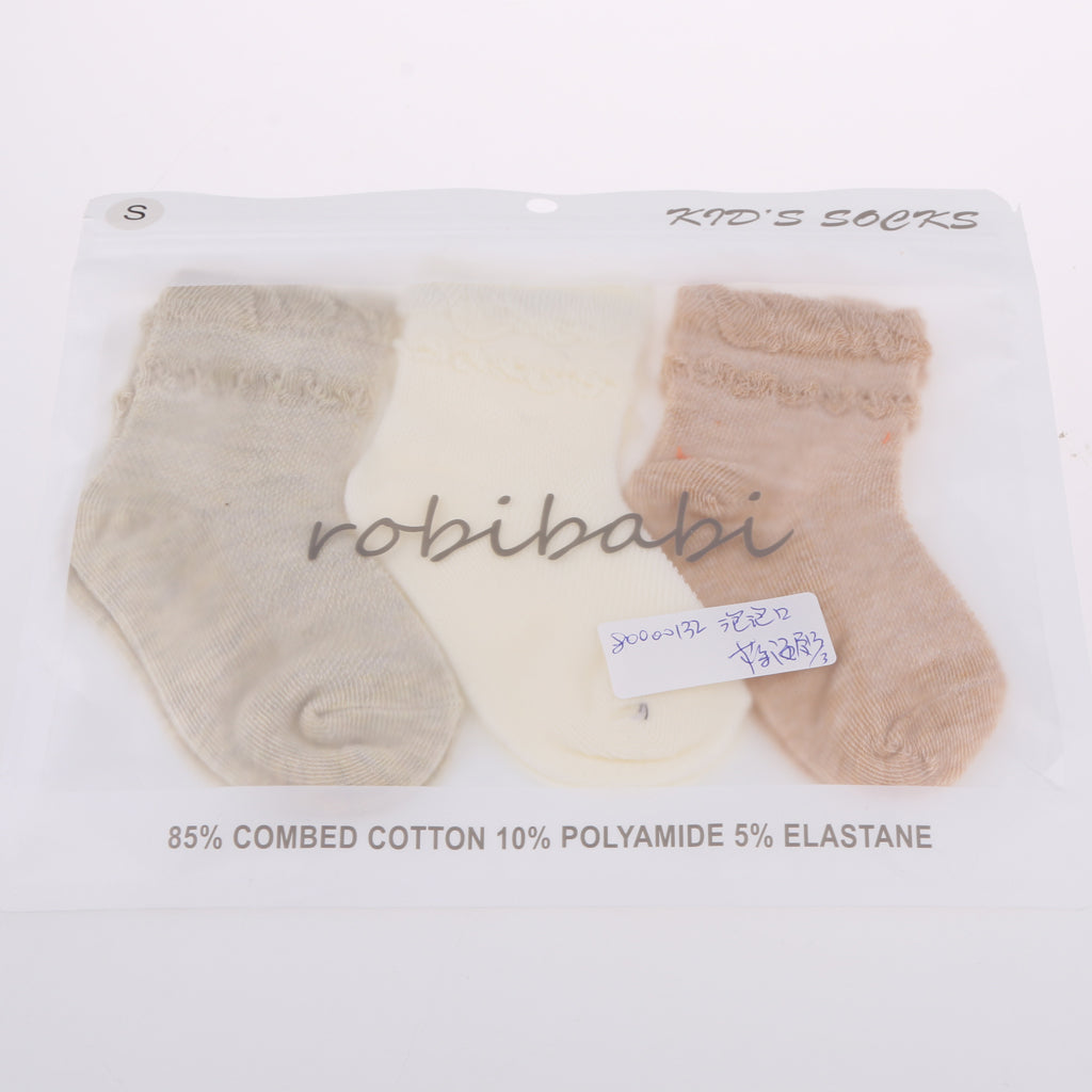 3 Pairs Summer Baby Girls Boys Socks Newborn Cotton Casual Socks 1-3T Bubble