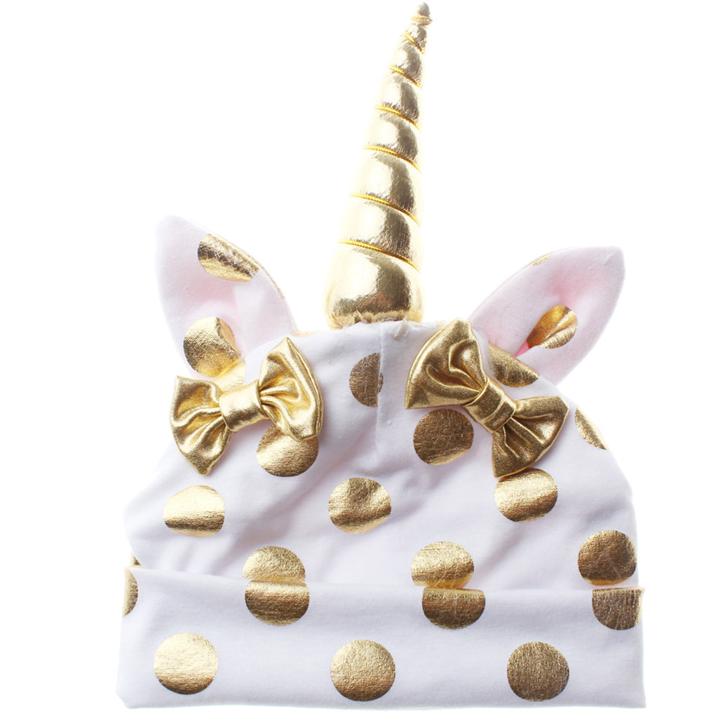 Baby Kids Summer Warm Unicorn Beanie Hat caps White