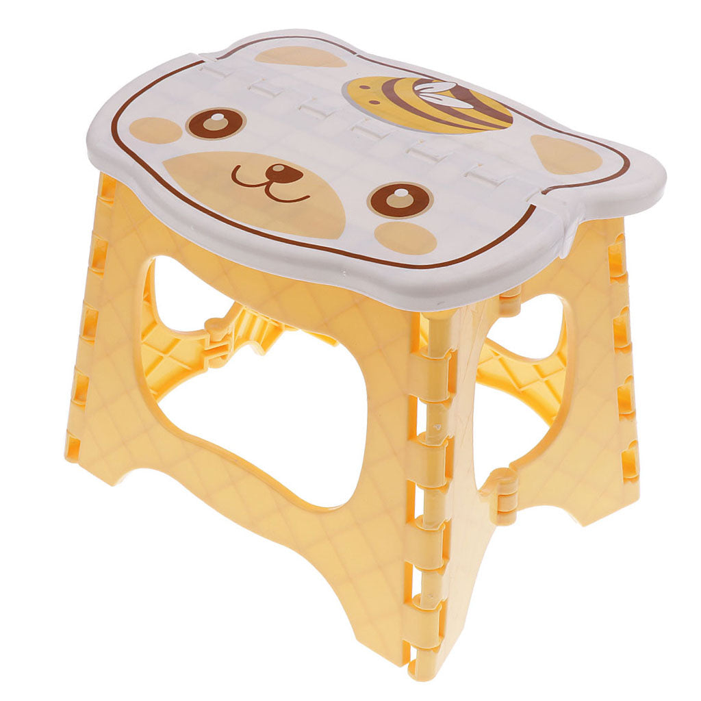 Kids Children Chair Step Stool Chair Portable Bench Folding Chair Yellow