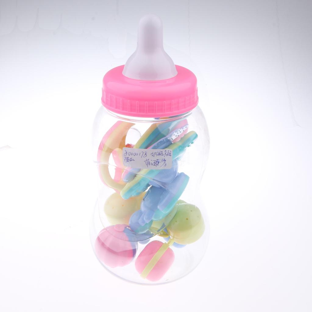 8 Pcs Baby Toys Cute Plastic Hand Jingle Shaking Bell Ring Baby Rattles Toys
