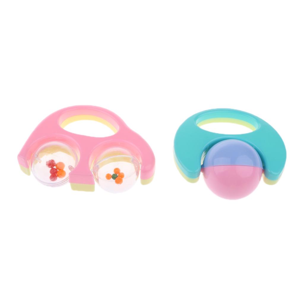 8 Pcs Baby Toys Cute Plastic Hand Jingle Shaking Bell Ring Baby Rattles Toys