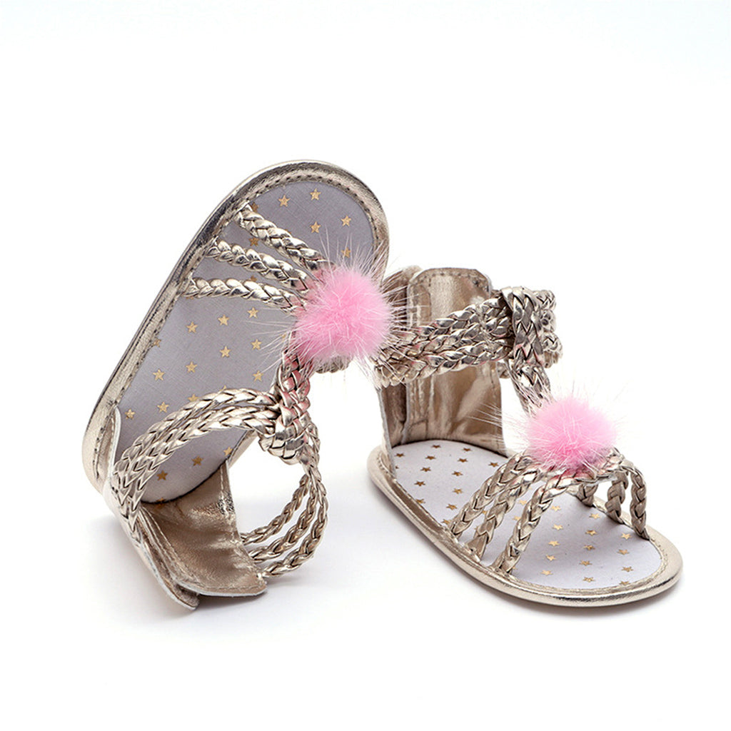 Baby Girls Soft Sole Anti-Slip Summer Prewalker Toddler Sandals 6-12 Months Gold