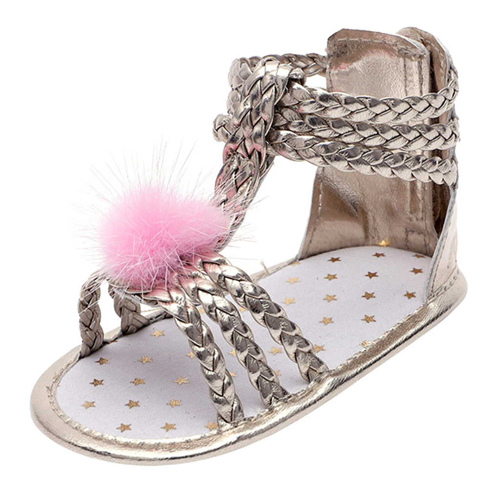Baby Girls Soft Sole Anti-Slip Summer Prewalker Toddler Sandals 6-12 Months Gold