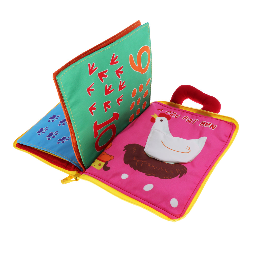 Soft Cloth Book Baby Toy Early Learning Education Animals Book Infant Toy Number