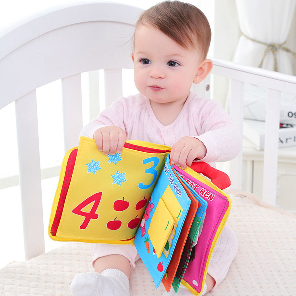 Soft Cloth Book Baby Toy Early Learning Education Animals Book Infant Toy Number
