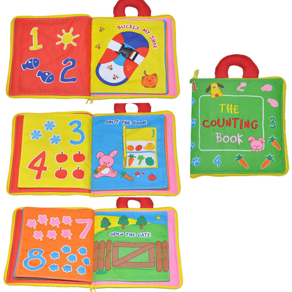 Soft Cloth Book Baby Toy Early Learning Education Animals Book Infant Toy Number