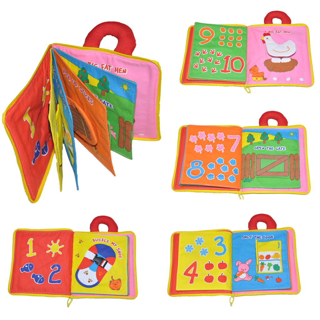 Soft Cloth Book Baby Toy Early Learning Education Animals Book Infant Toy Number