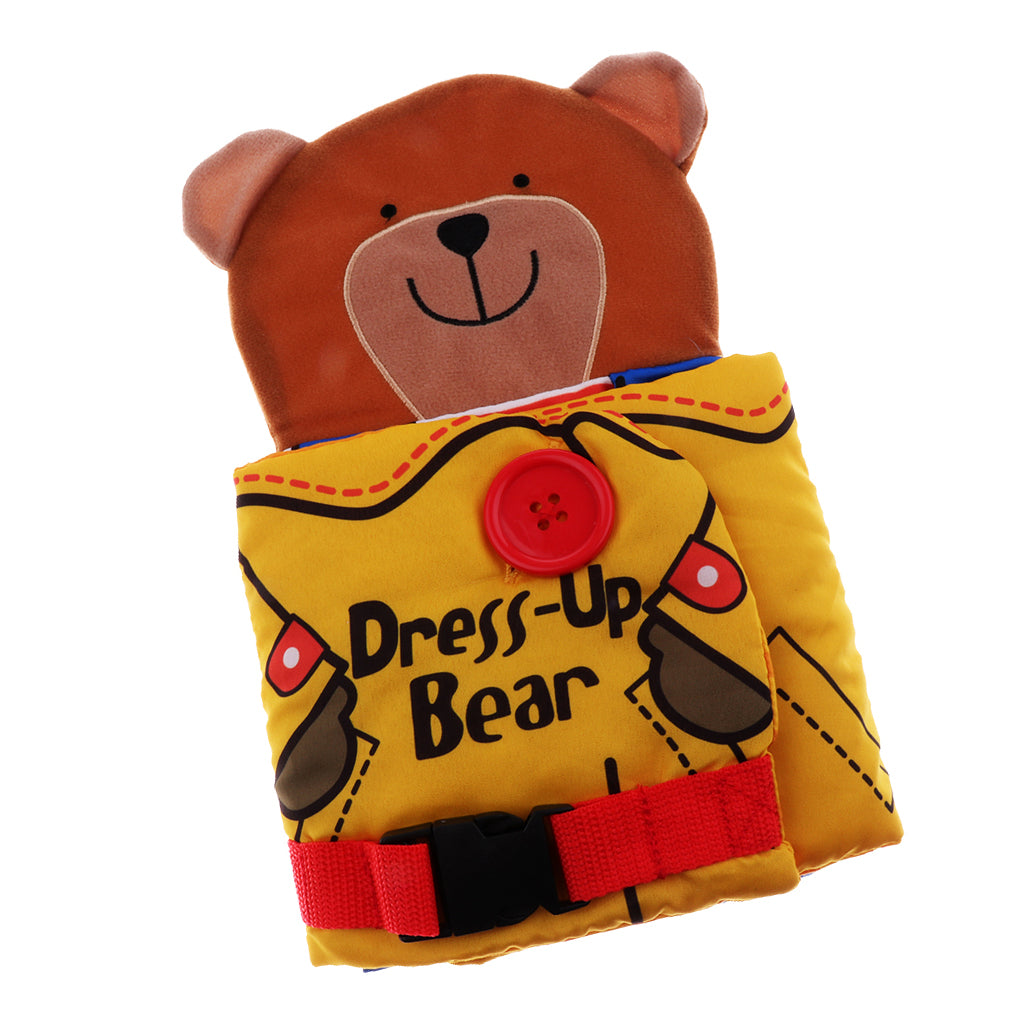 Baby Educational Intelligence Development Soft Cloth Cognize Book Toy Bear wear clothes