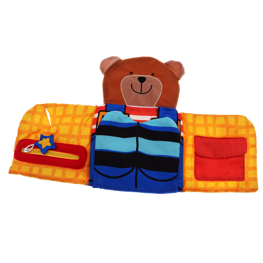 Baby Educational Intelligence Development Soft Cloth Cognize Book Toy Bear wear clothes