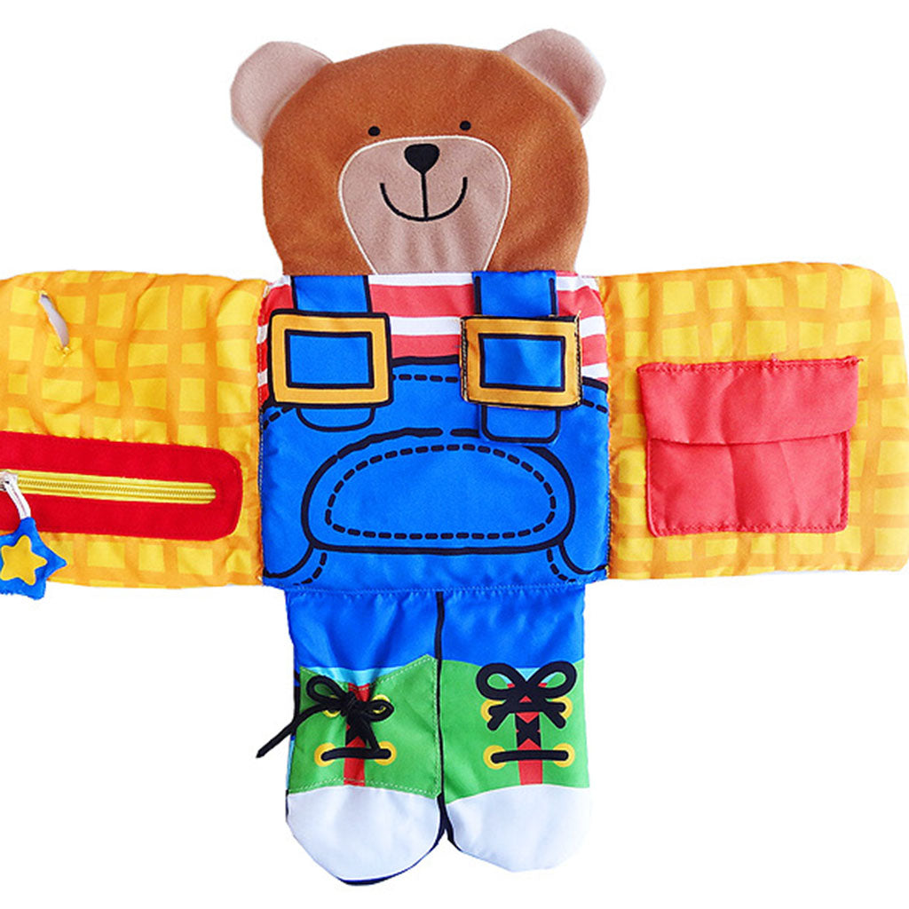 Baby Educational Intelligence Development Soft Cloth Cognize Book Toy Bear wear clothes
