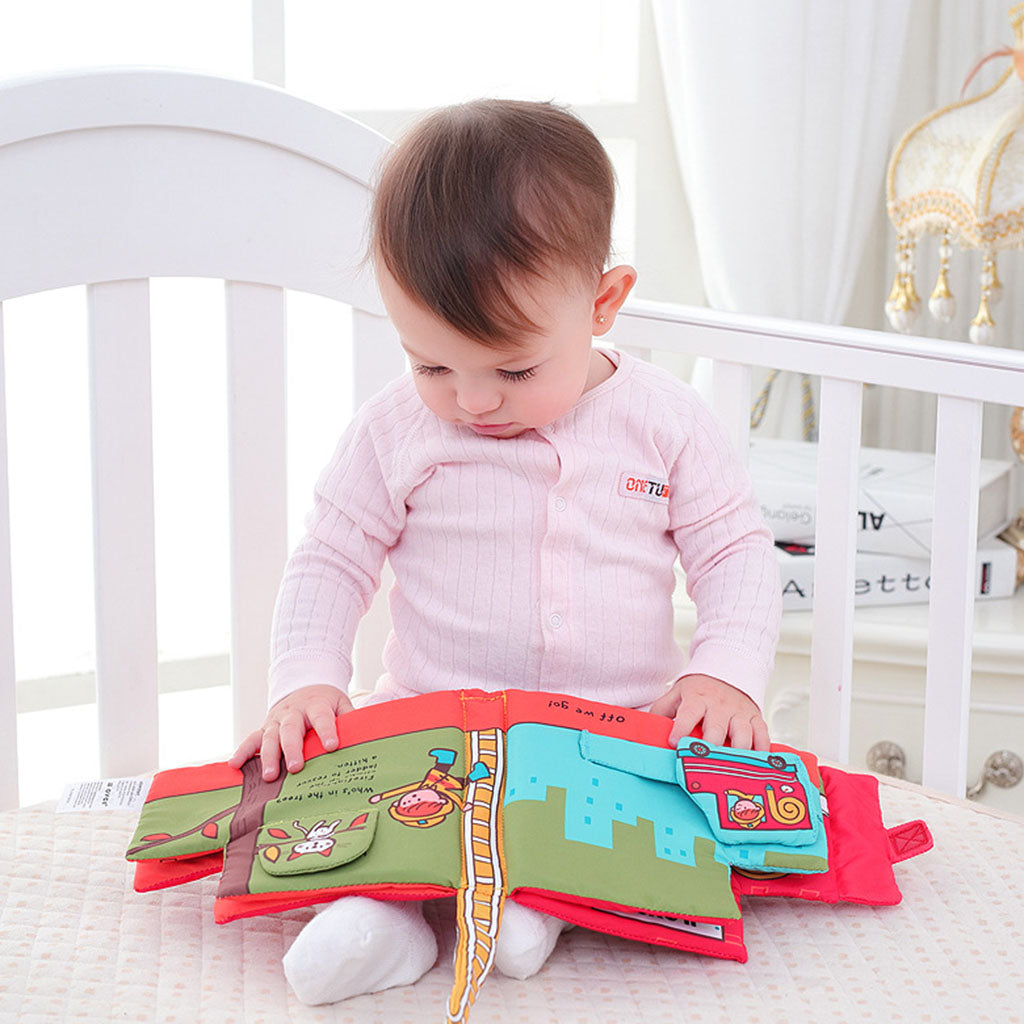 Baby Educational Intelligence Development Soft Cloth Cognize Book Toy Fire engine