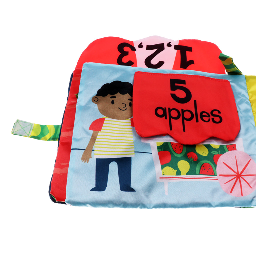 Baby Educational Intelligence Development Soft Cloth Cognize Book Toy Animal+Number