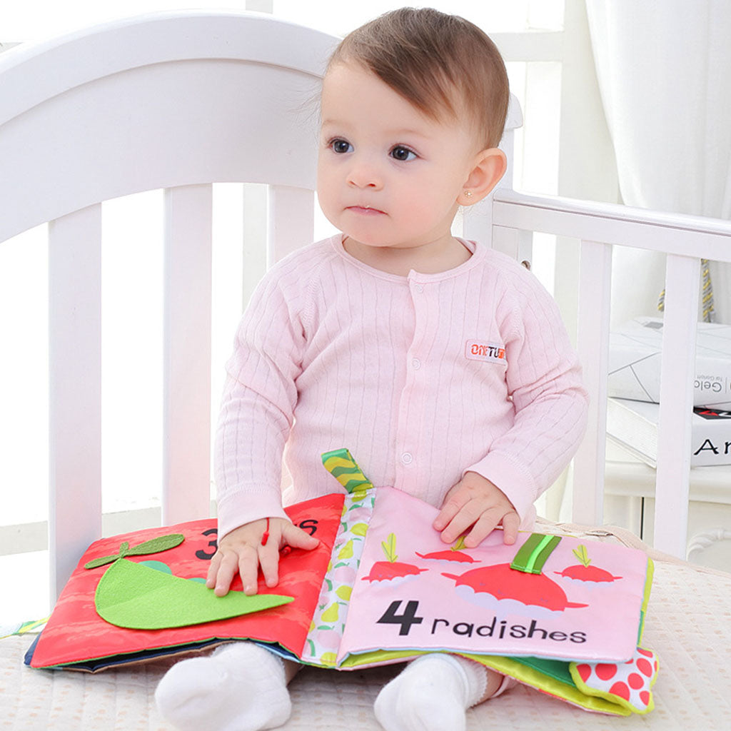 Baby Educational Intelligence Development Soft Cloth Cognize Book Toy Animal+Number