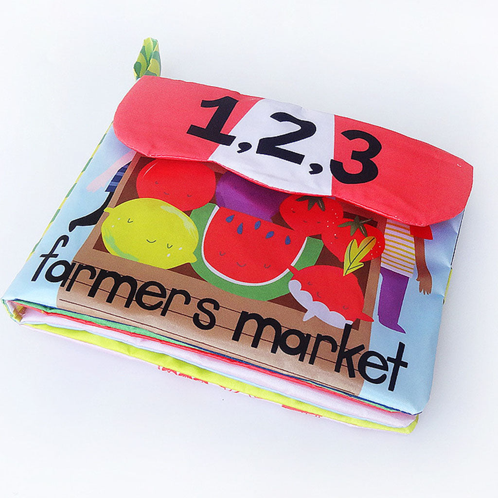 Baby Educational Intelligence Development Soft Cloth Cognize Book Toy Animal+Number