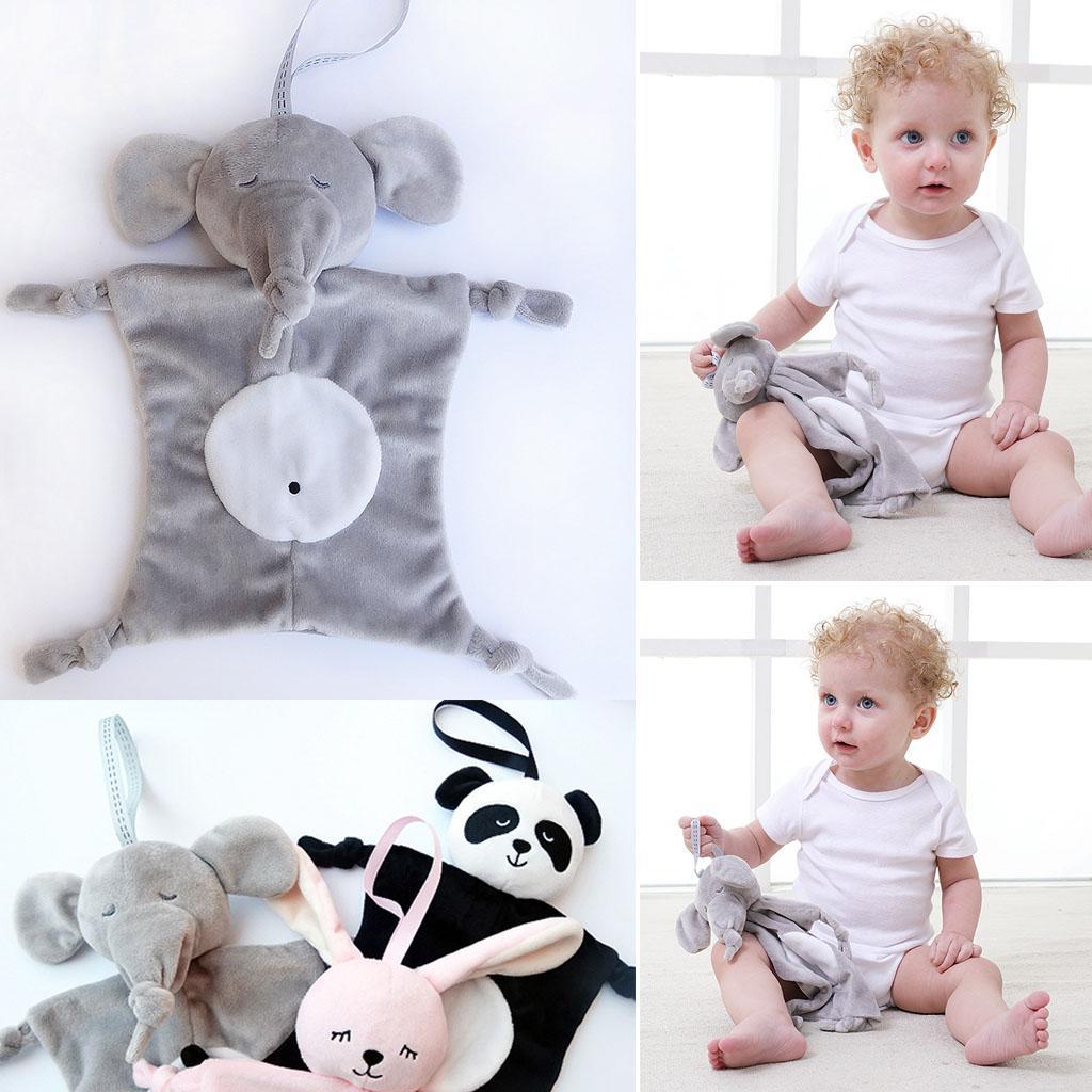 Soft Stuffed Animal Plush Blanket Baby Security Blankie Style 1-Elephant