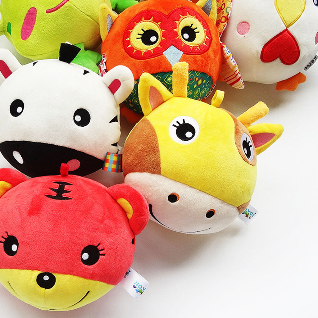 Baby Kids Wrist Hand Bell Rattle Plush Stuffed Educational Toy Pig