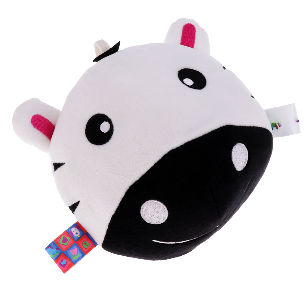 Baby Kids Wrist Hand Bell Rattle Plush Stuffed Educational Toy White cows