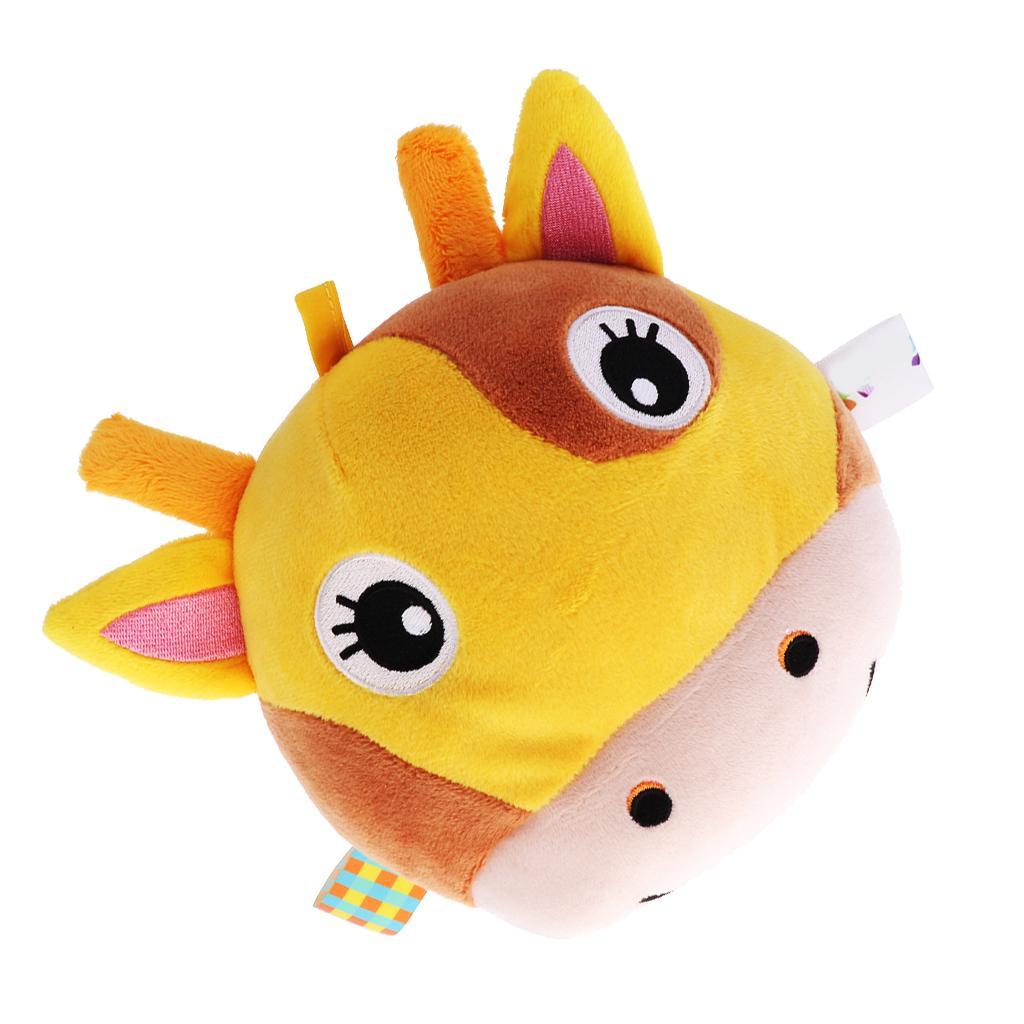 Baby Kids Wrist Hand Bell Rattle Plush Stuffed Educational Toy Fallow deer