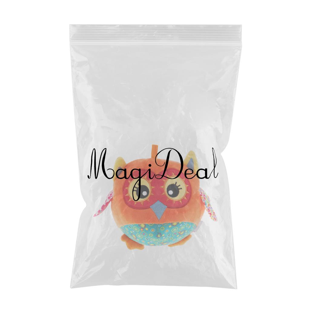 Baby Kids Wrist Hand Bell Rattle Plush Stuffed Educational Toy Owl