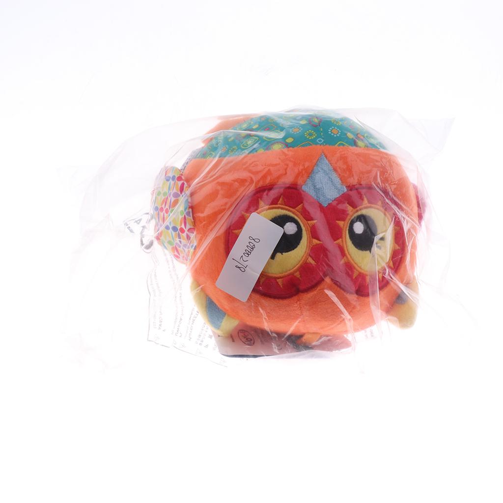 Baby Kids Wrist Hand Bell Rattle Plush Stuffed Educational Toy Owl