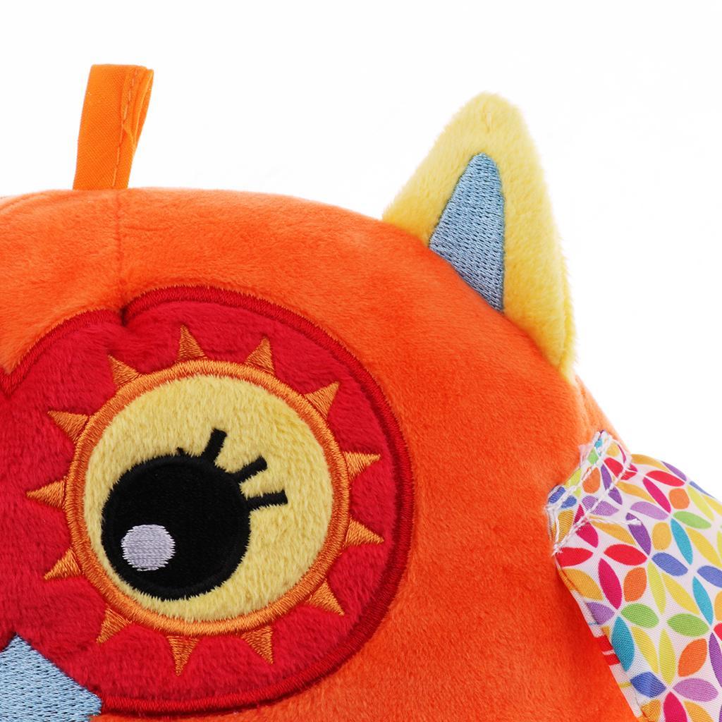 Baby Kids Wrist Hand Bell Rattle Plush Stuffed Educational Toy Owl