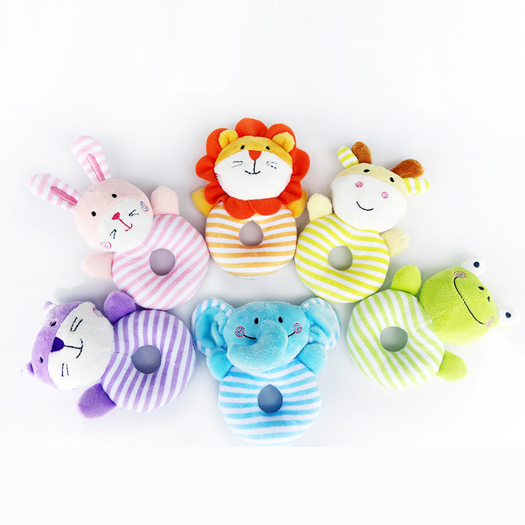 Animal Developmental Toy Bed Bells Baby Soft Toys Rattle Pink Rabbit