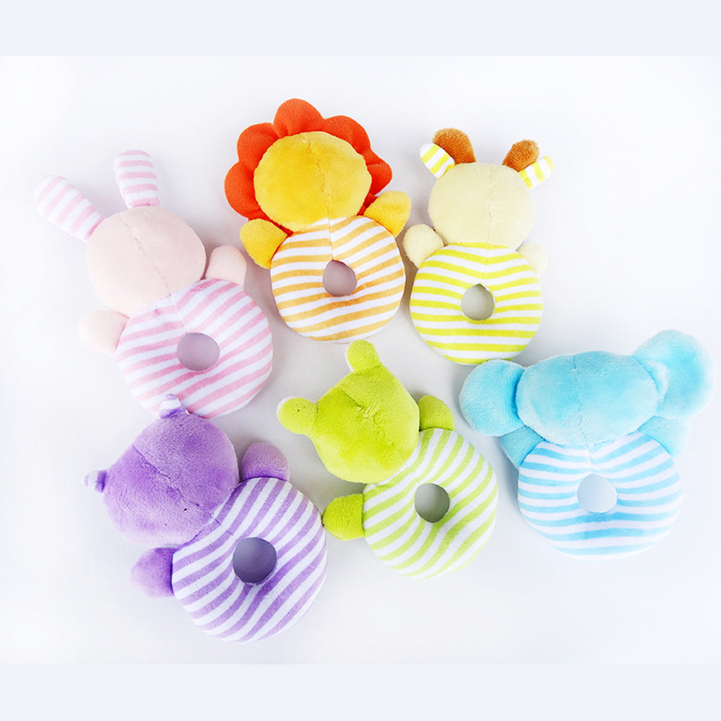 Animal Developmental Toy Bed Bells Baby Soft Toys Rattle Pink Rabbit