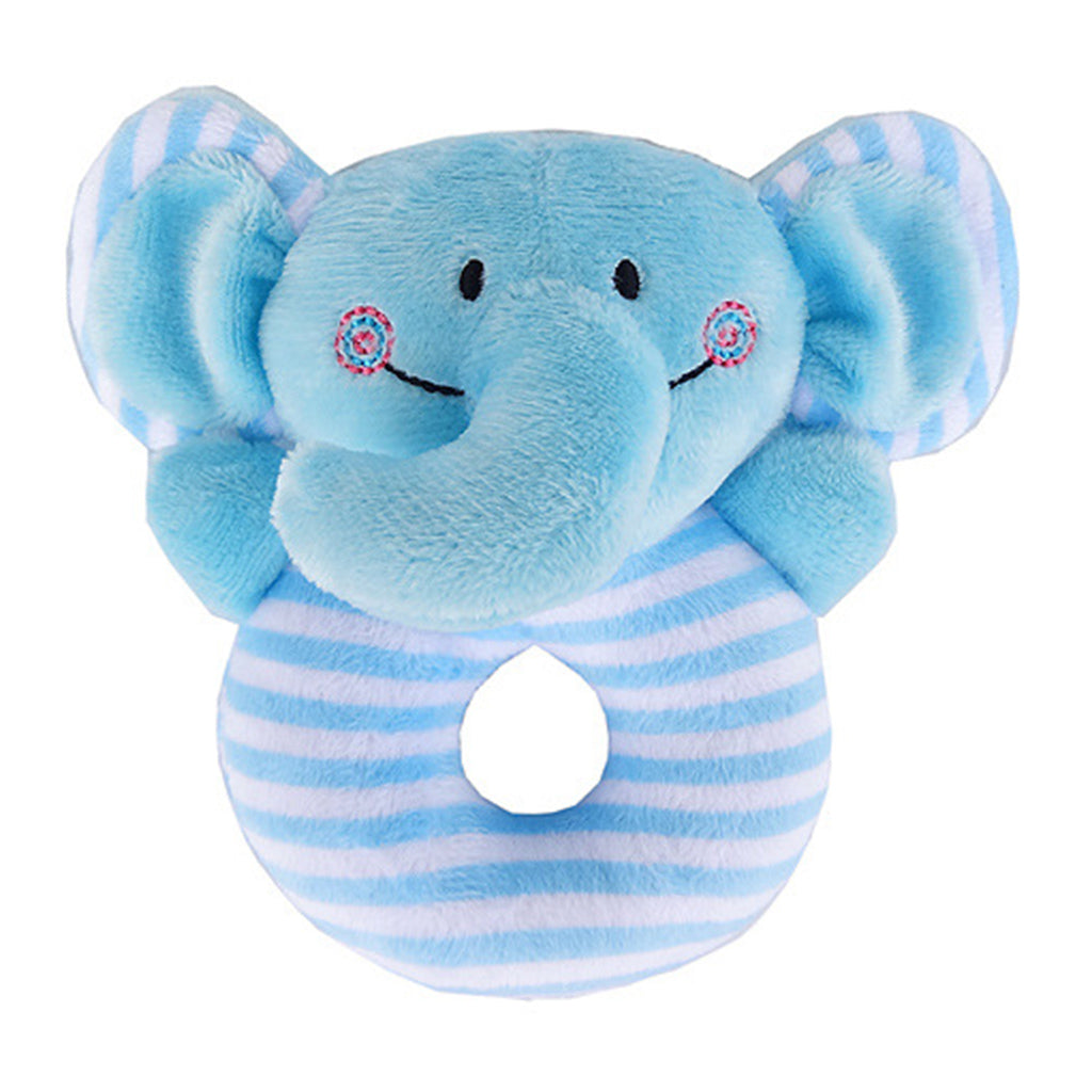 Animal Developmental Toy Bed Bells Baby Soft Toys Rattle Blue Elephant
