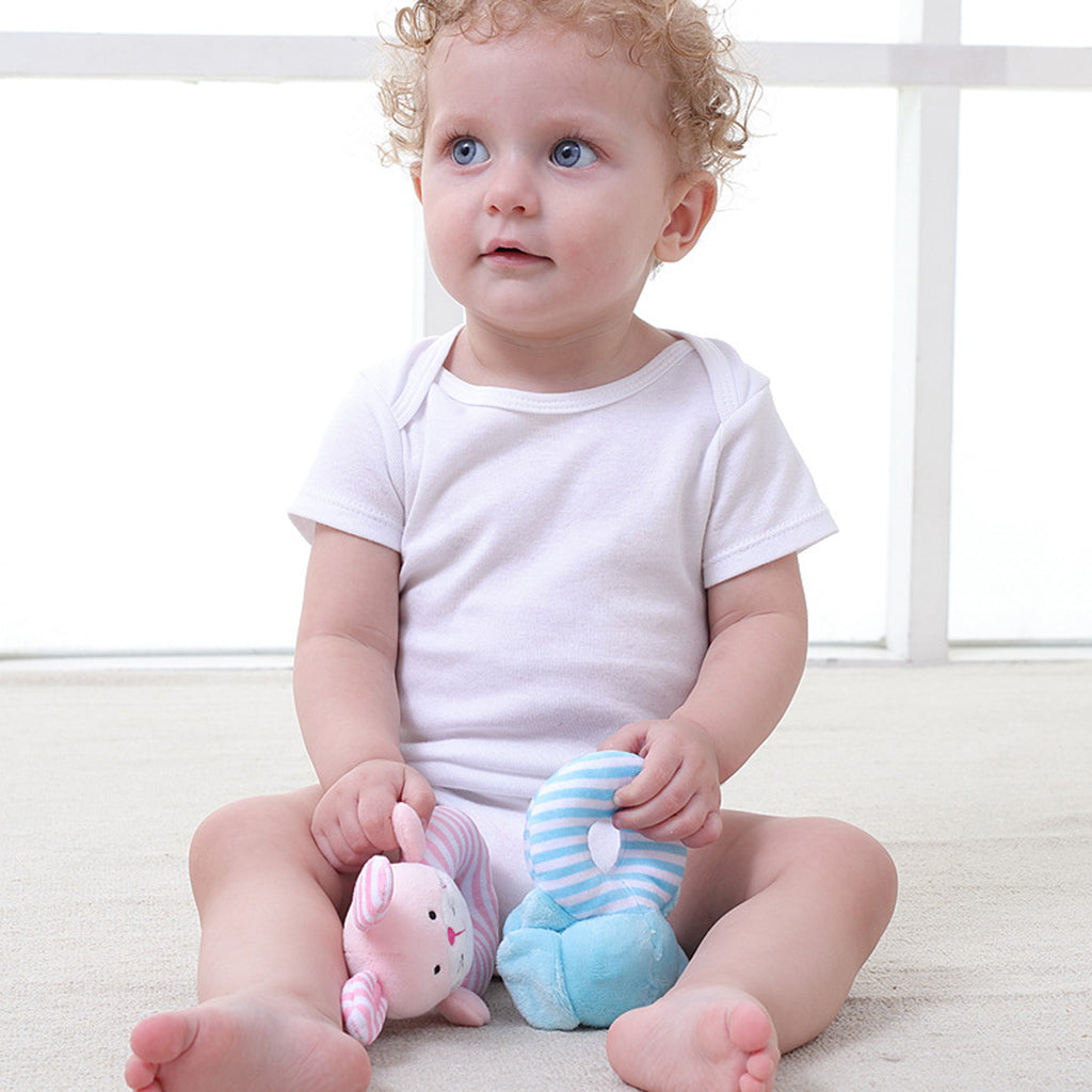 Animal Developmental Toy Bed Bells Baby Soft Toys Rattle Blue Elephant