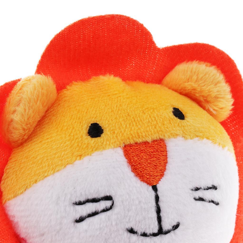 Animal Developmental Toy Bed Bells Baby Soft Toys Rattle Orange Lion